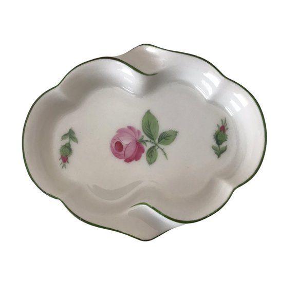 Wien Augarten Austria Vintage China Procelain Ashtray Pink Rose - Picture 1 of 6